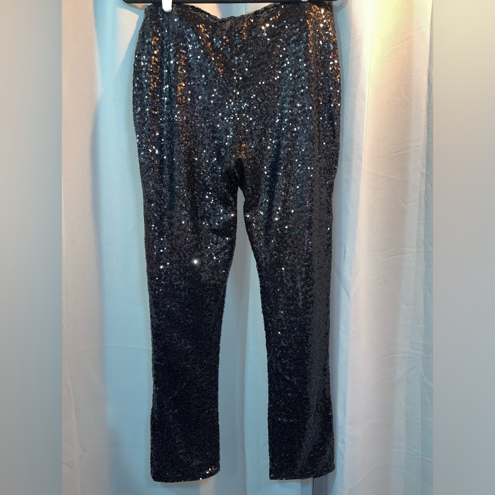 Retro 70s Sequin Pants with Side Zipper - NWT